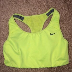 Neon yellow nike sports bra